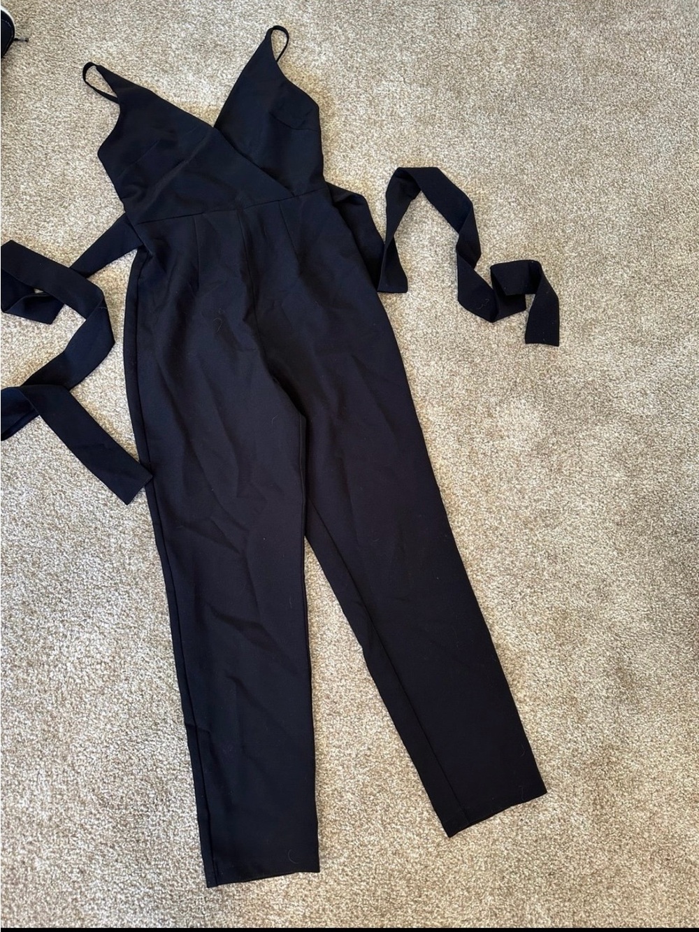 Asos Black Jumpsuit Straight Leg Size 0